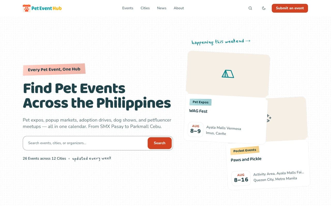 Pet Event Hub — Events