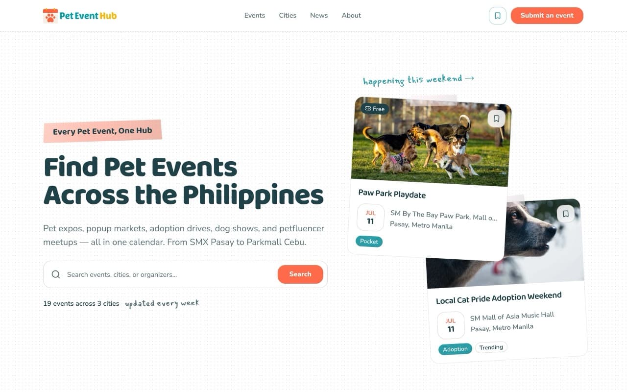 Pet Event Hub — Events